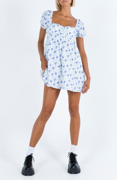 Princess Polly Let's Dance Floral Minidress In Blue
