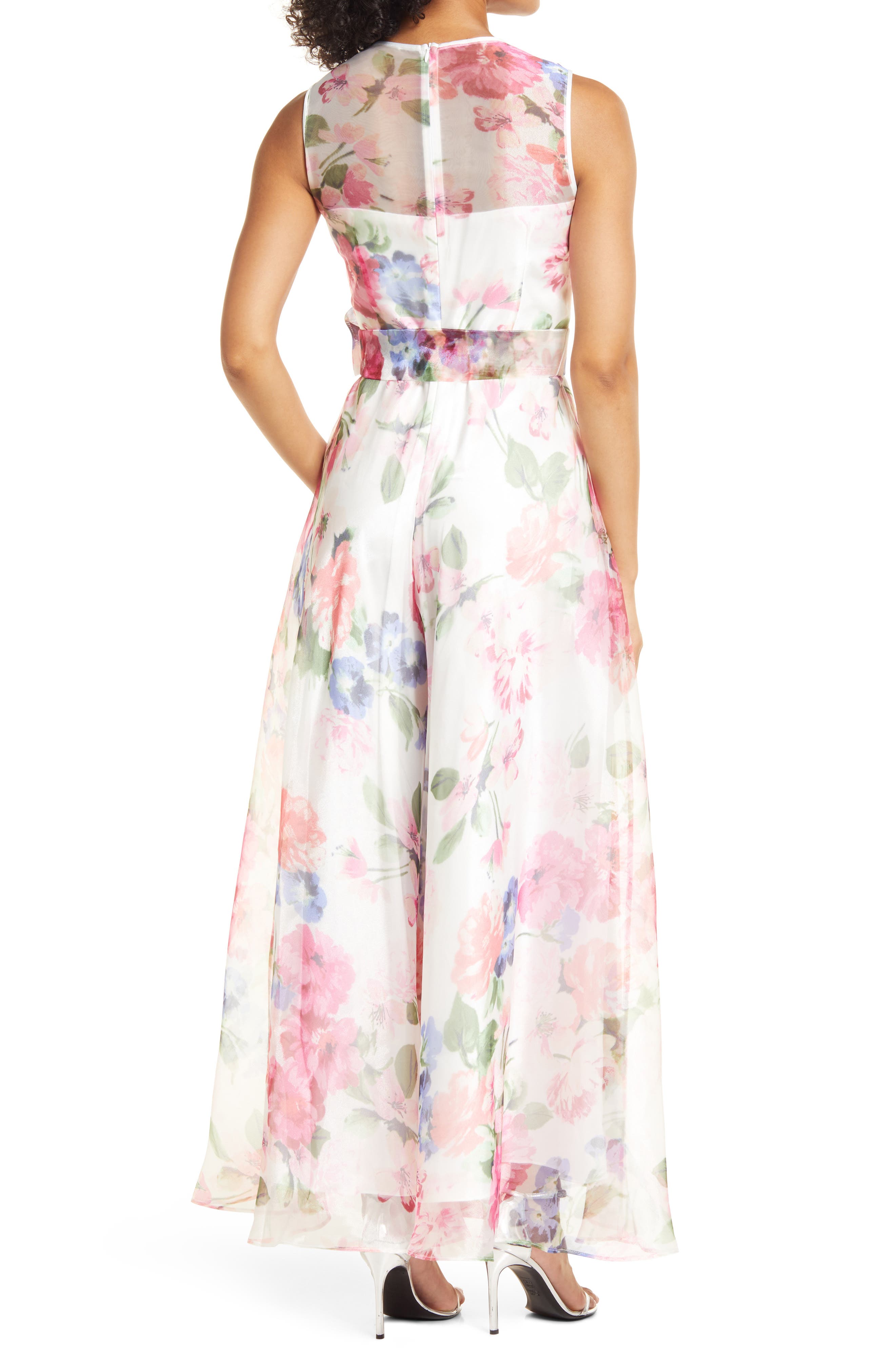 Eliza J Floral Organza Jumpsuit | Nordstrom