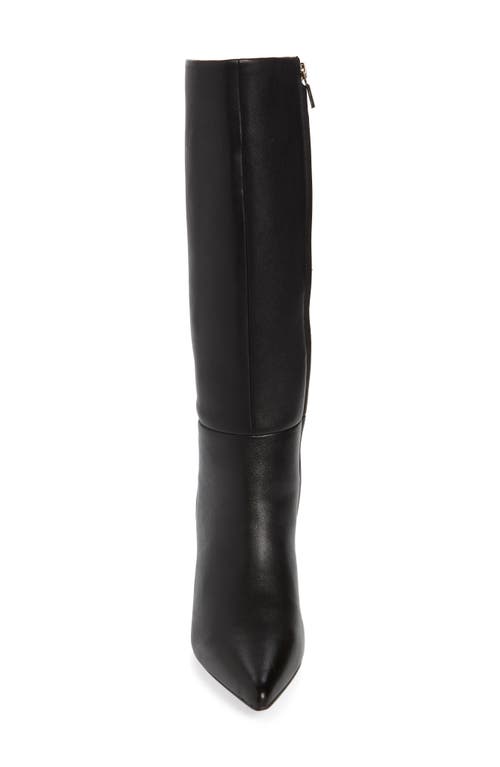 Frankie4 Allegra Pointed Toe Knee High Boot In Black Fitted