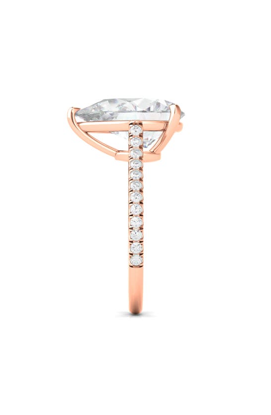 Hautecarat Everyday By Pear Cut & Pavé Lab Created Diamond 18k Gold Ring In 18k Rose Gold
