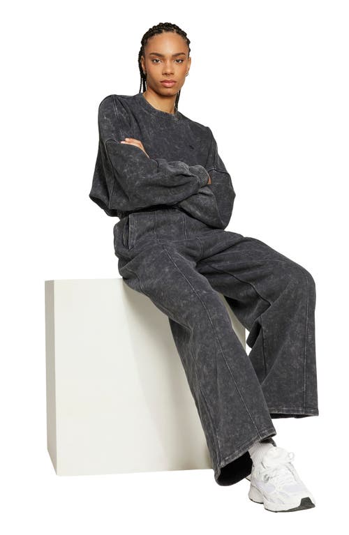 Adidas Originals Premium Essentials Washed Wide Leg Cotton Pants In Black