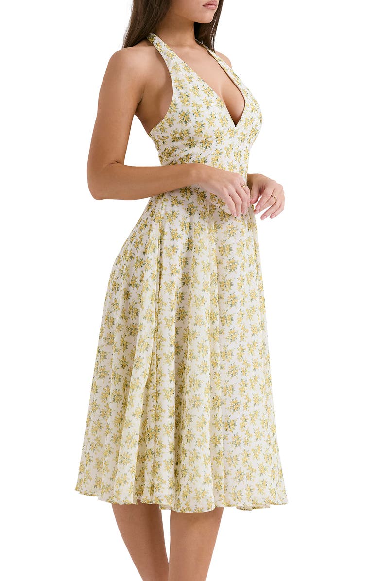 HOUSE OF CB Solada Floral Halter Midi Sundress | Nordstrom