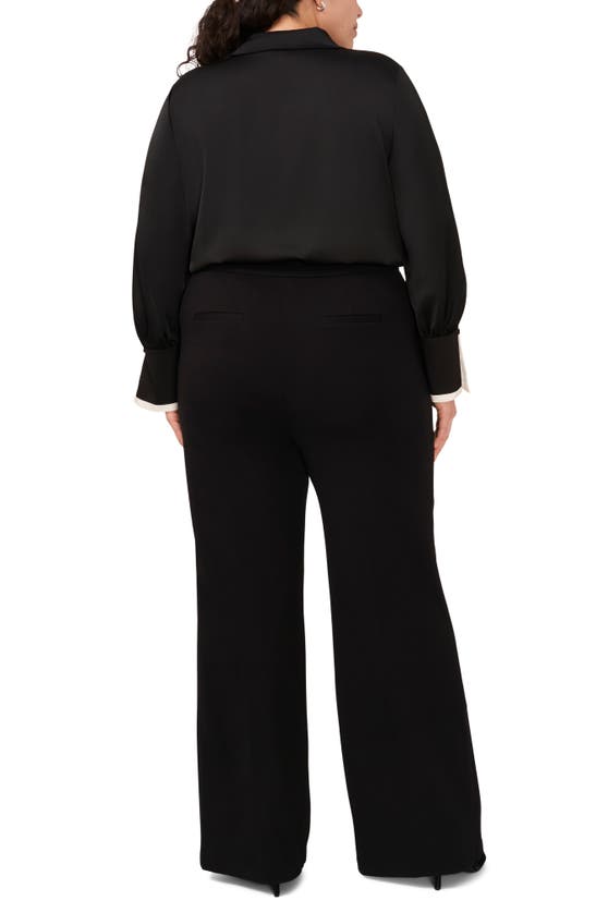 Shop Halogen (r) High Waist Straight Leg Pants In Rich Black