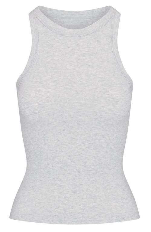 Shop Skims Stretch Cotton Jersey Tank In Light Heather Grey