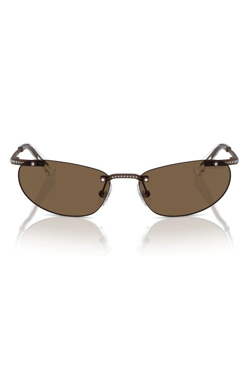 59mm Oval Sunglasses in Matte Brown