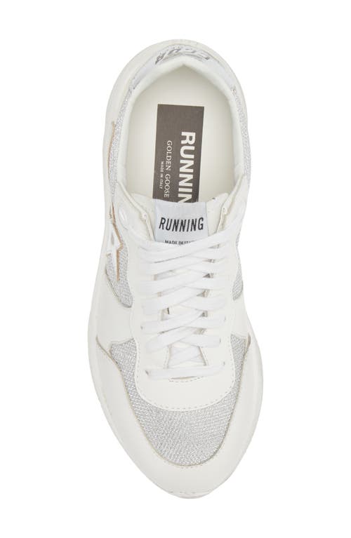 Golden Goose Running Sole Sneaker In Optic White/silver
