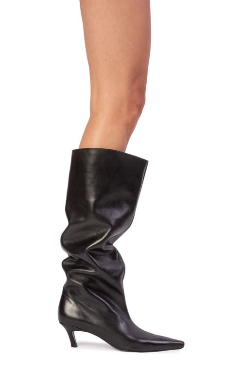 Black Suede Studio Stass Slouch Boot In Black