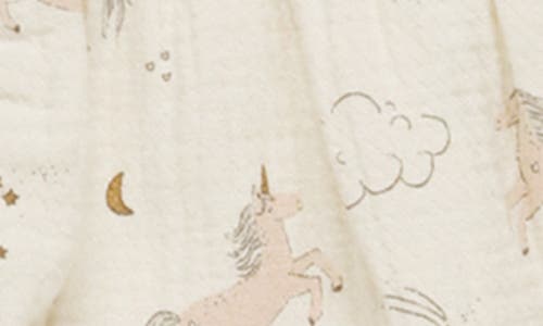 Quincy Mae Ruffle Long Sleeve Organic Cotton Dress In Natural