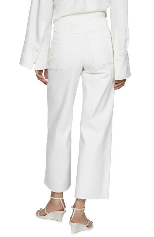 Mango High Waist Wide Leg Culotte Jeans In White