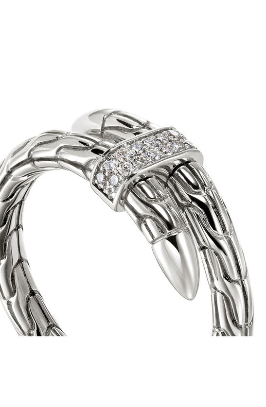 Shop John Hardy Spear Diamond Bypass Ring In Silver