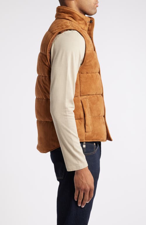 Shop Ag Neo Suede Puffer Vest In Lux Cognac