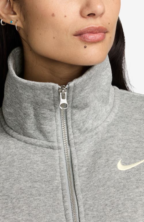 Shop Nike Sportswear Phoenix Fleece Oversize Track Jacket In Dark Grey Heather/sail