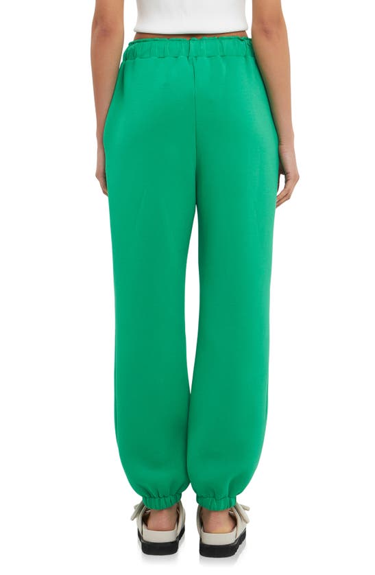 Grey Lab Drawstring Joggers In Green