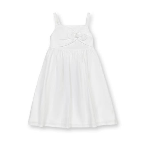 Hope & Henry Girls' Sleeveless Bow Front Linen Sundress, Kids In White Bow Linen