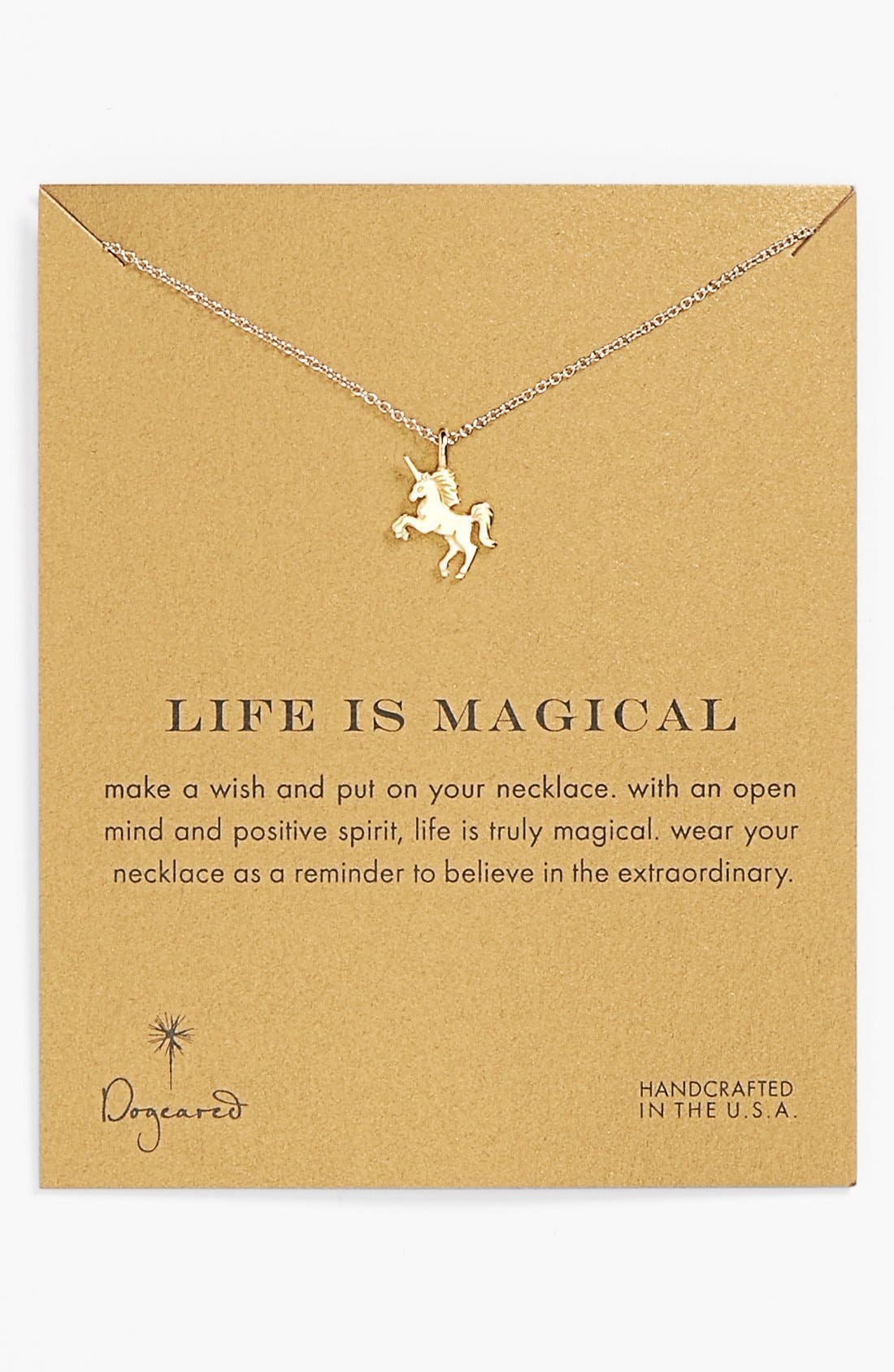 Dogeared 'Reminder Life is Magical' Boxed Unicorn Pendant Necklace