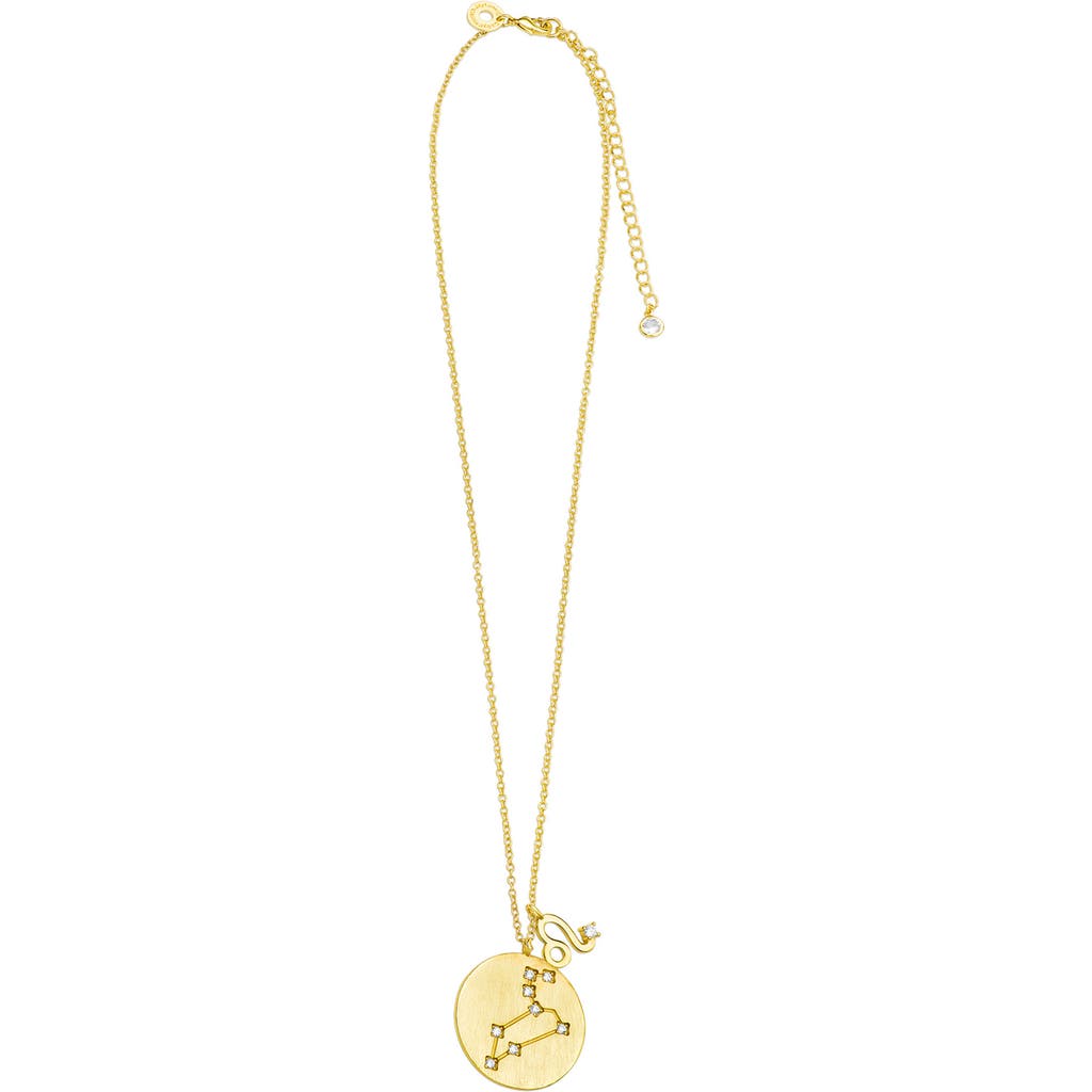 Shop Cz By Kenneth Jay Lane Cz Constellation Zodiac Pendant Necklace In Clear/gold