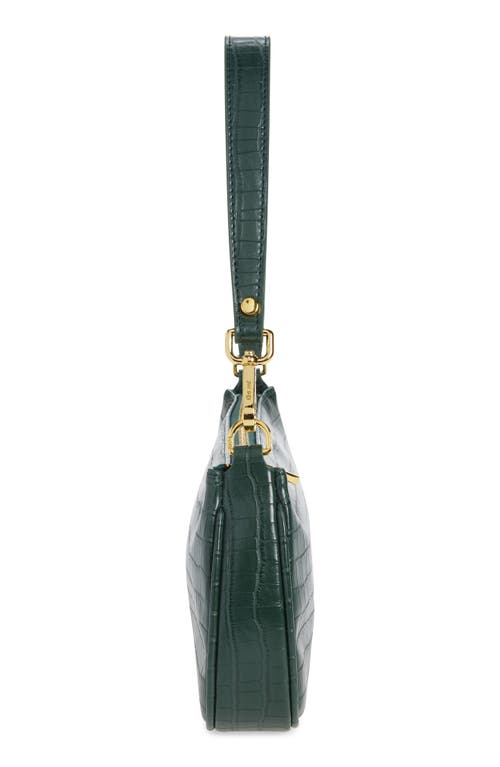 Shop Jw Pei Eva Croc Embossed Faux Leather Convertible Shoulder Bag In Dark Green Croc