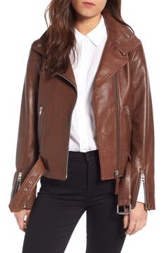 Mackage Miela-N Belted Leather Moto Jacket | Nordstrom