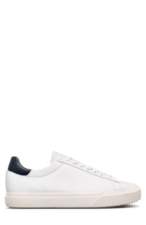 Clae Bradley Venice Leather Sneaker In White Leather Navy