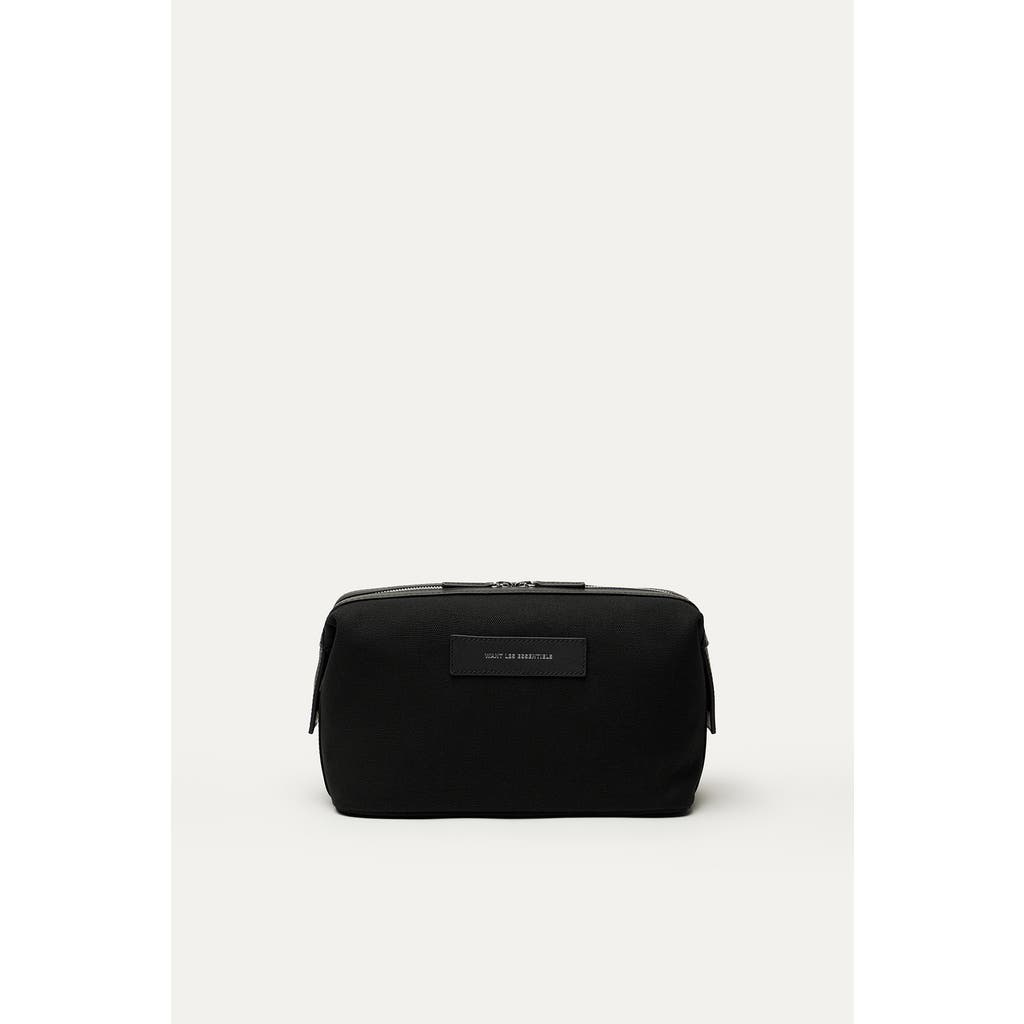 Want Les Essentiels De La Vie Want Les Essentiels Kenyatta Organic Cotton Canvas Toiletry Bag In Black