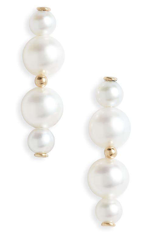 POPPY FINCH POPPY FINCH DUO CULTURED PEARL BAR STUD EARRINGS