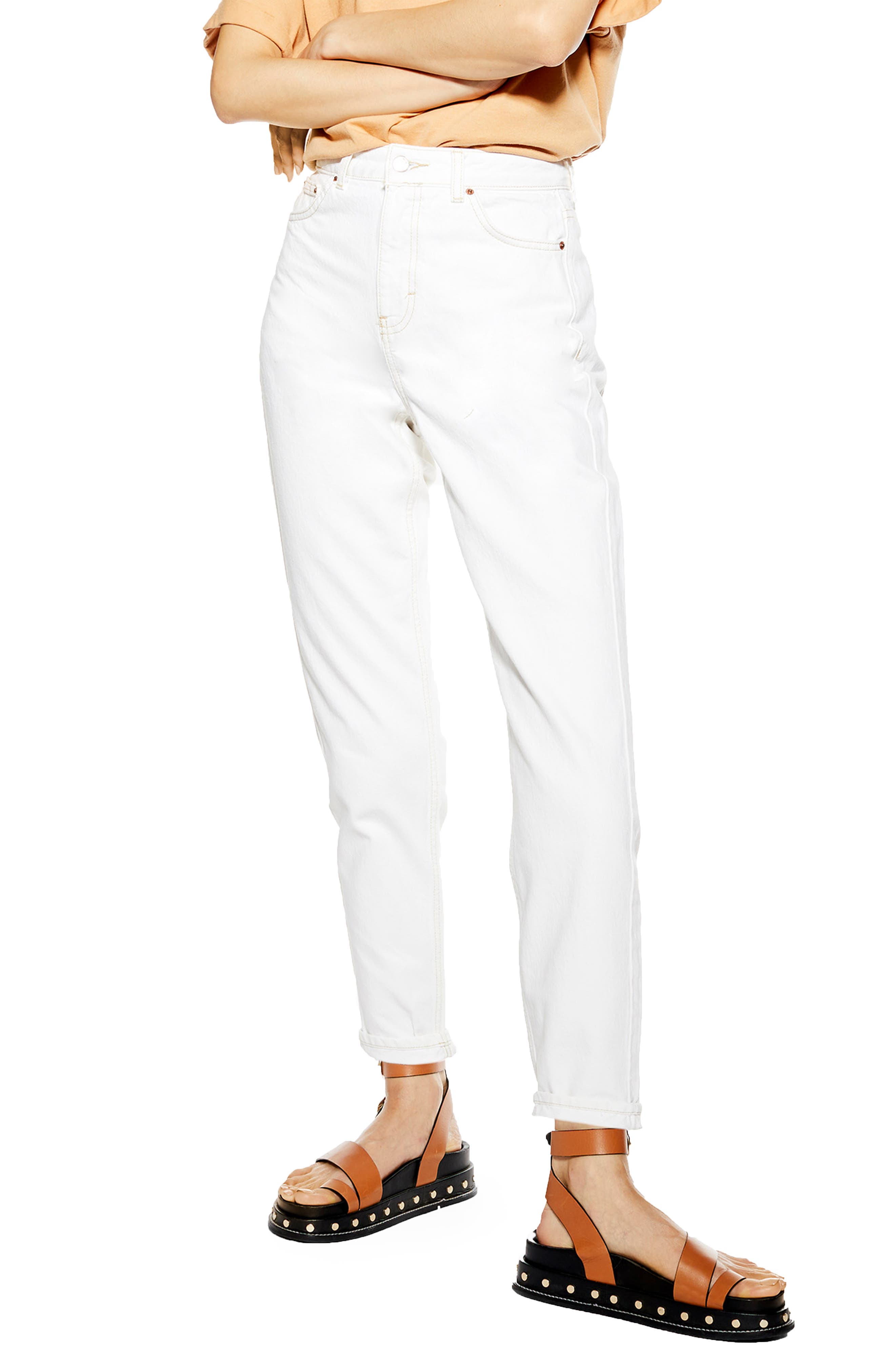 Cream White Mom Jeans Best Sale, SAVE 43% 