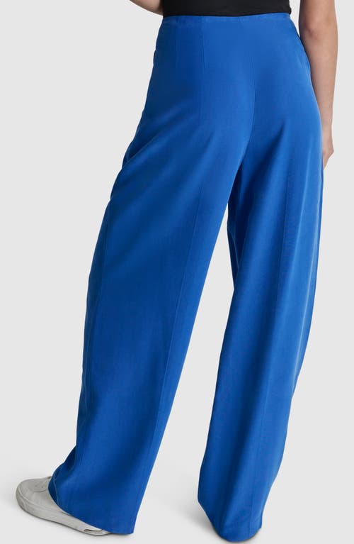 Dkny Tie Front Twill Pants In Lapis Blue