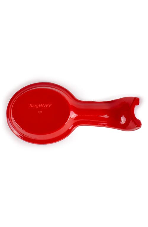 Berghoff 2-piece Cast Iron Spoon Rest & Steak Press Set In Red