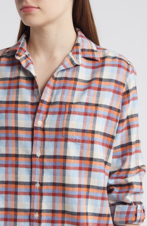 Shop Frank & Eileen Eileen Relaxed Button-up Shirt In Orange/blue/red Multi