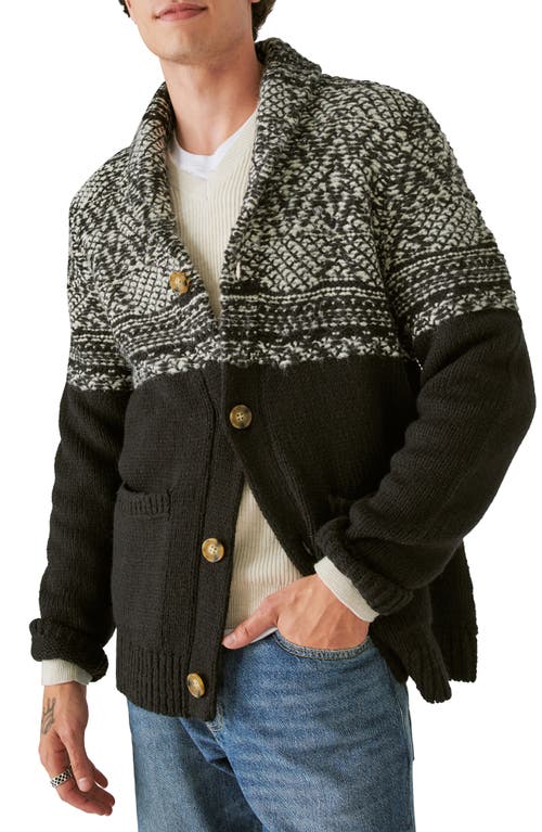 Lucky Brand Mixed Media Cardigan Black Combo at Nordstrom,