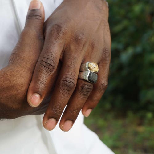 Shop Luvmyjewelry Grey Picture Jasper Sterling Silver Men Signet Ring