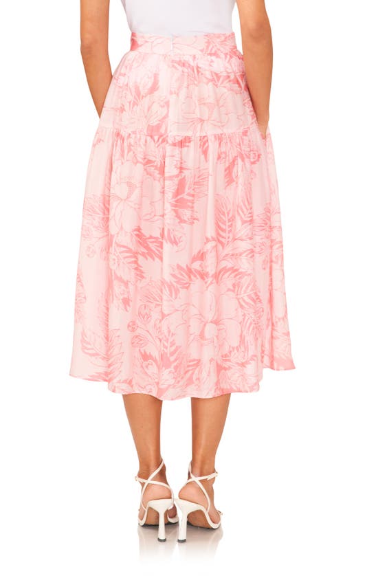Shop 1.state Floral Print Midi Skirt In Rose Gauze