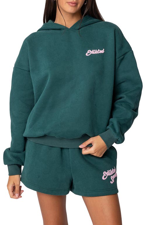 Shop Edikted So Sporty Hoodie In Green