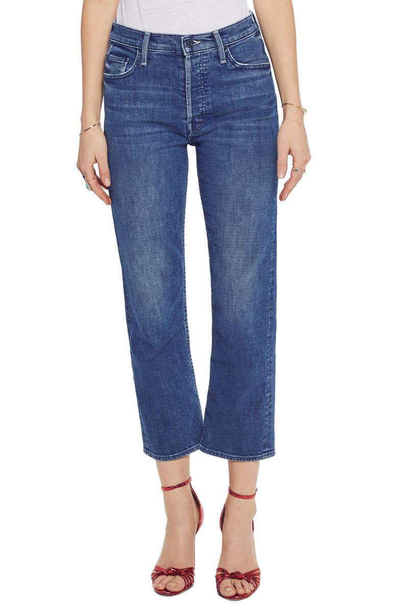 MOTHER The Tomcat Crop Straight Leg Jeans (Three Little Ships) | Nordstrom