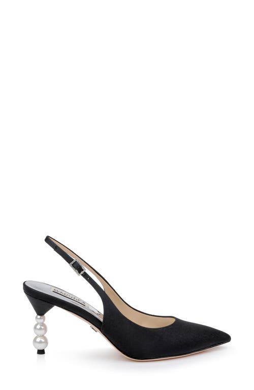Shop Badgley Mischka Collection Beatrix Slingback Pointed Toe Pump In Black Crepe