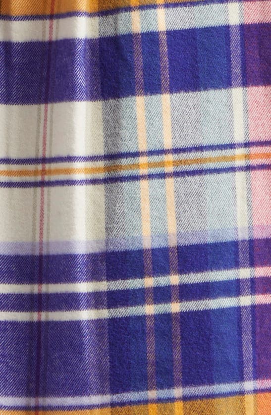 Shop Noah Plaid Cotton Flannel Zip Front Shirt In Natural/ Blue Multi