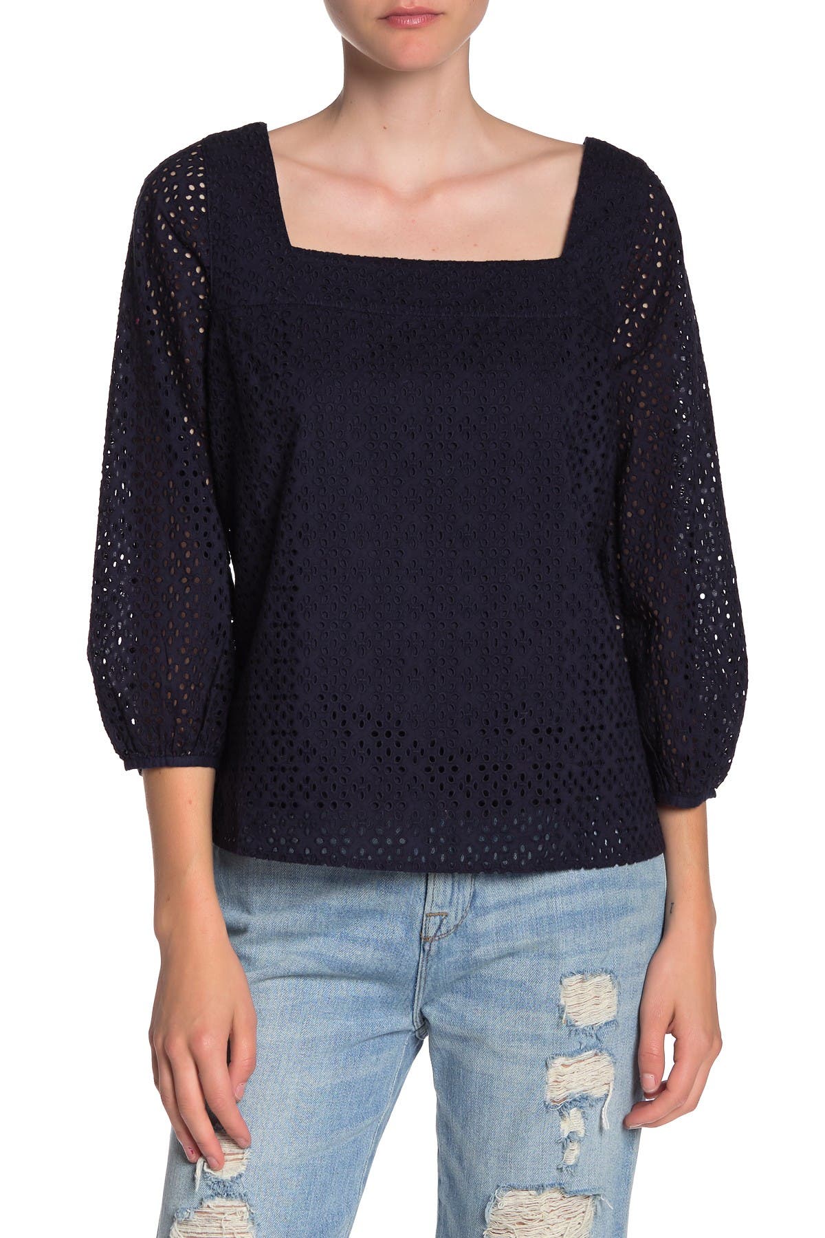 lucky brand eyelet top