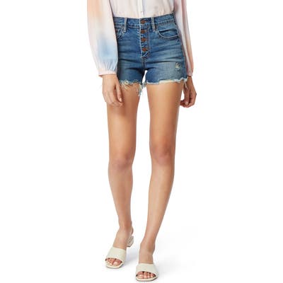 Habitual Alana Distressed High Waist Denim Shorts, Blue