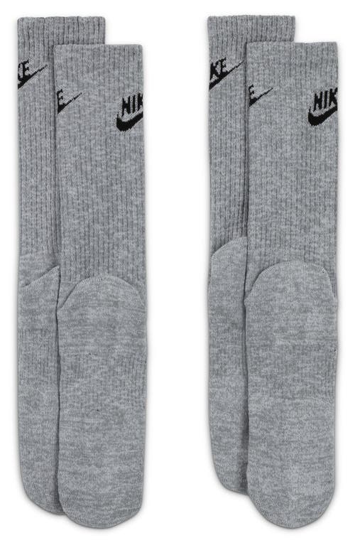 Shop Nike Dri-fit Everyday Plush Cushioned Crew Socks In Particle Grey/black