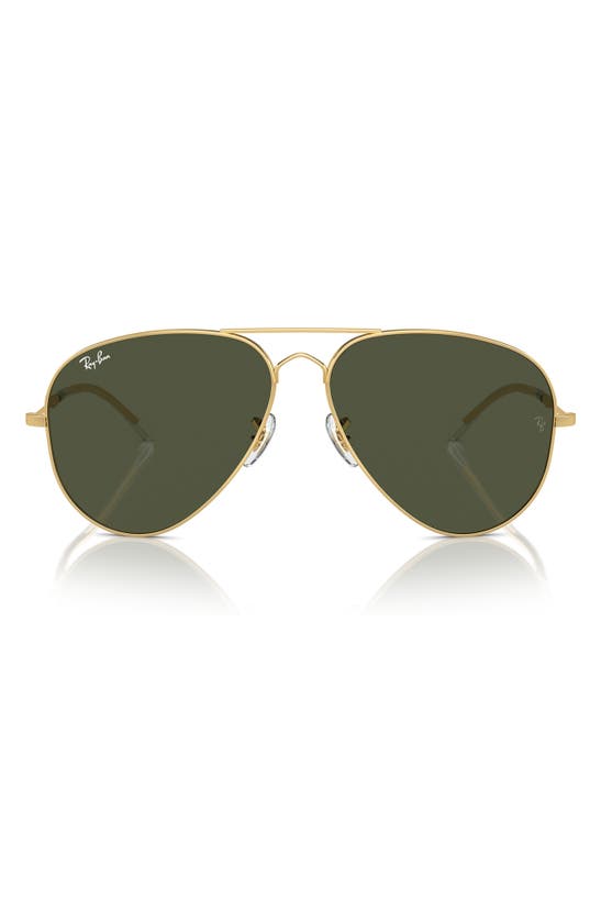 Ray Ban Old Aviator 62mm Oversize Sunglasses In Gold Flash