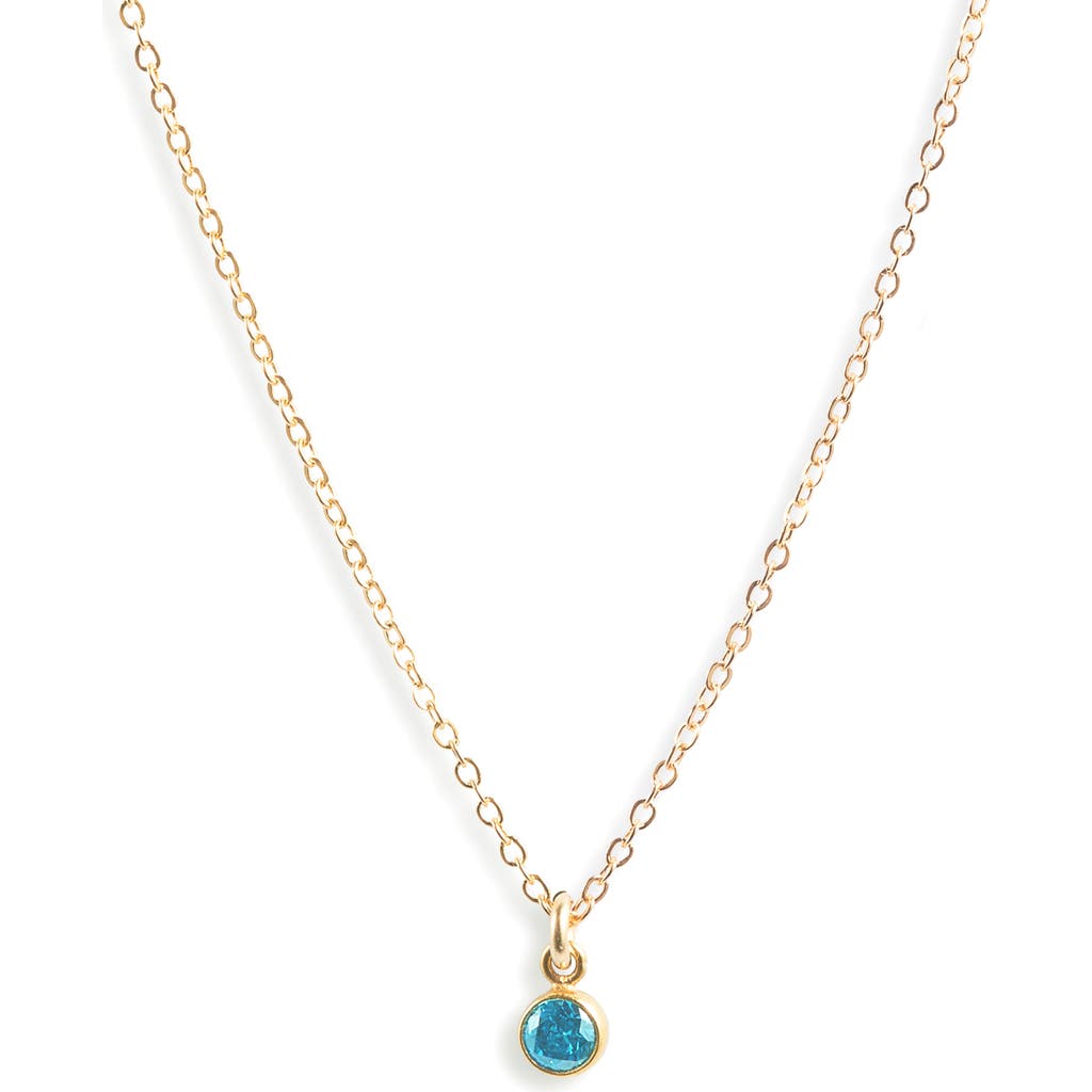 Set & Stones Birthstone Charm Pendant Necklace In Gold/december