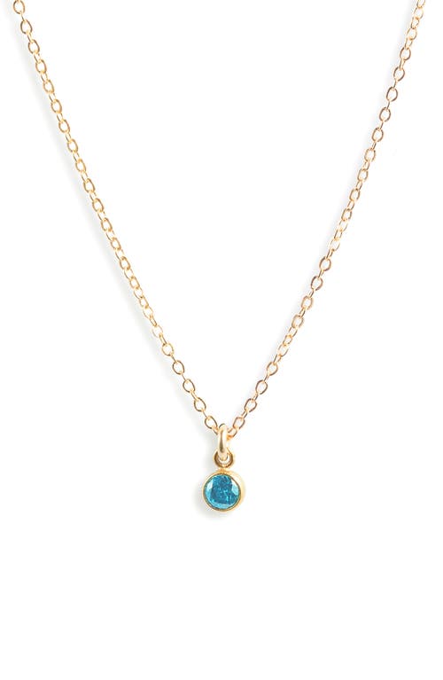 Birthstone Charm Pendant Necklace in Gold /December