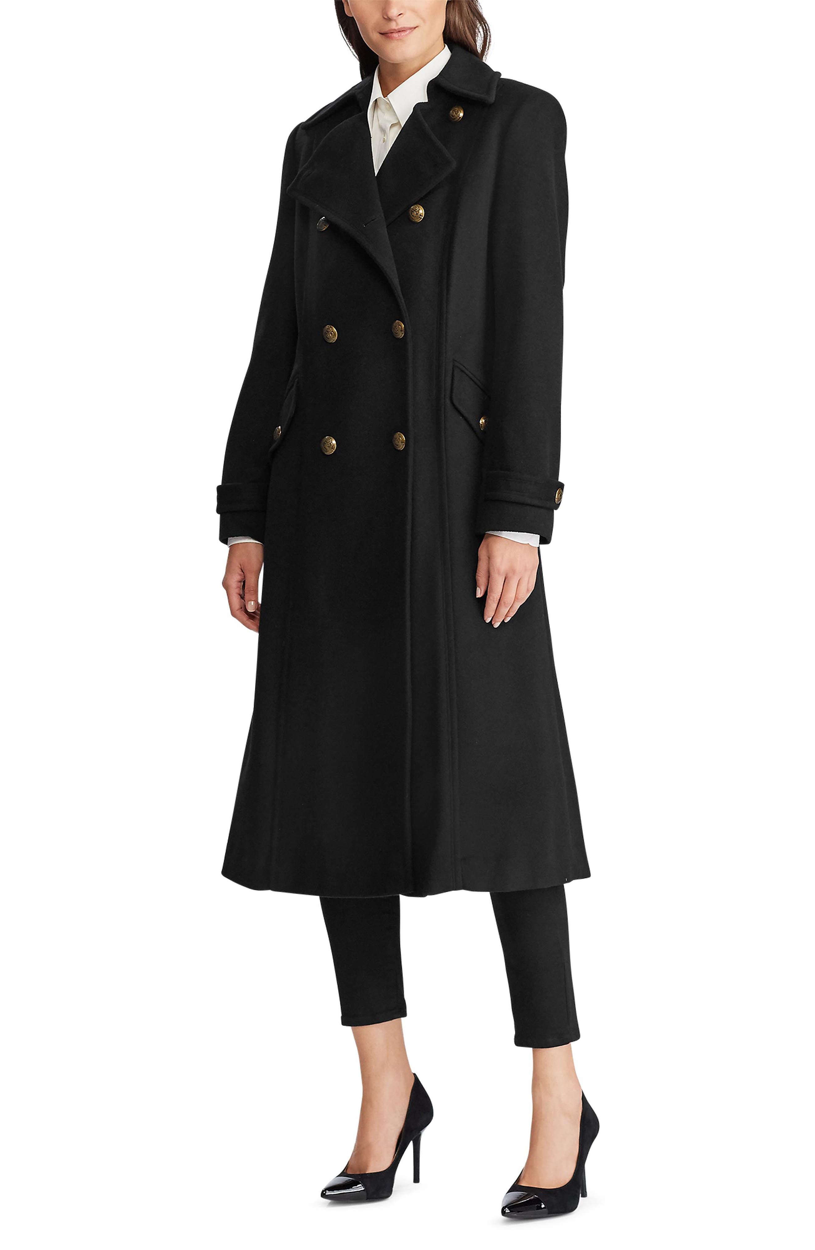 long wool coat women black