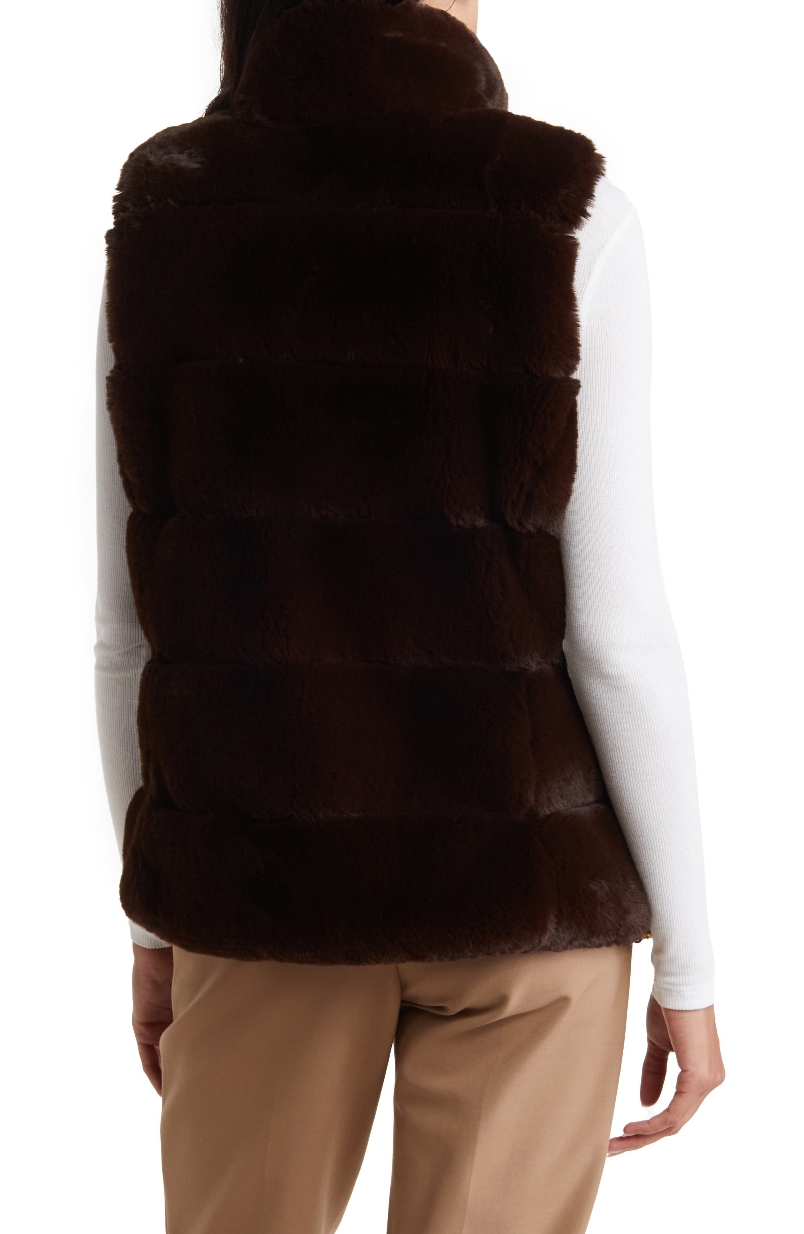 Via Spiga Reversible Faux Fur Vest 