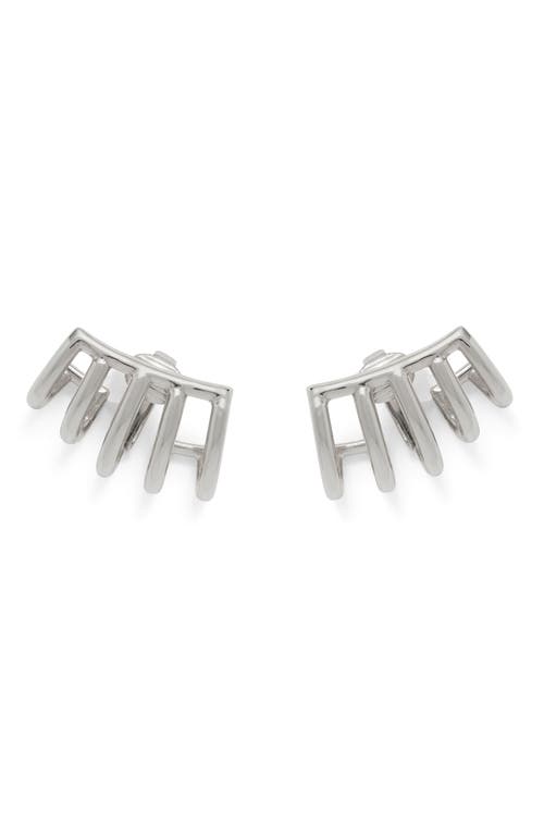 Shop Lady Grey Cage Clip-on Earrings In Silver