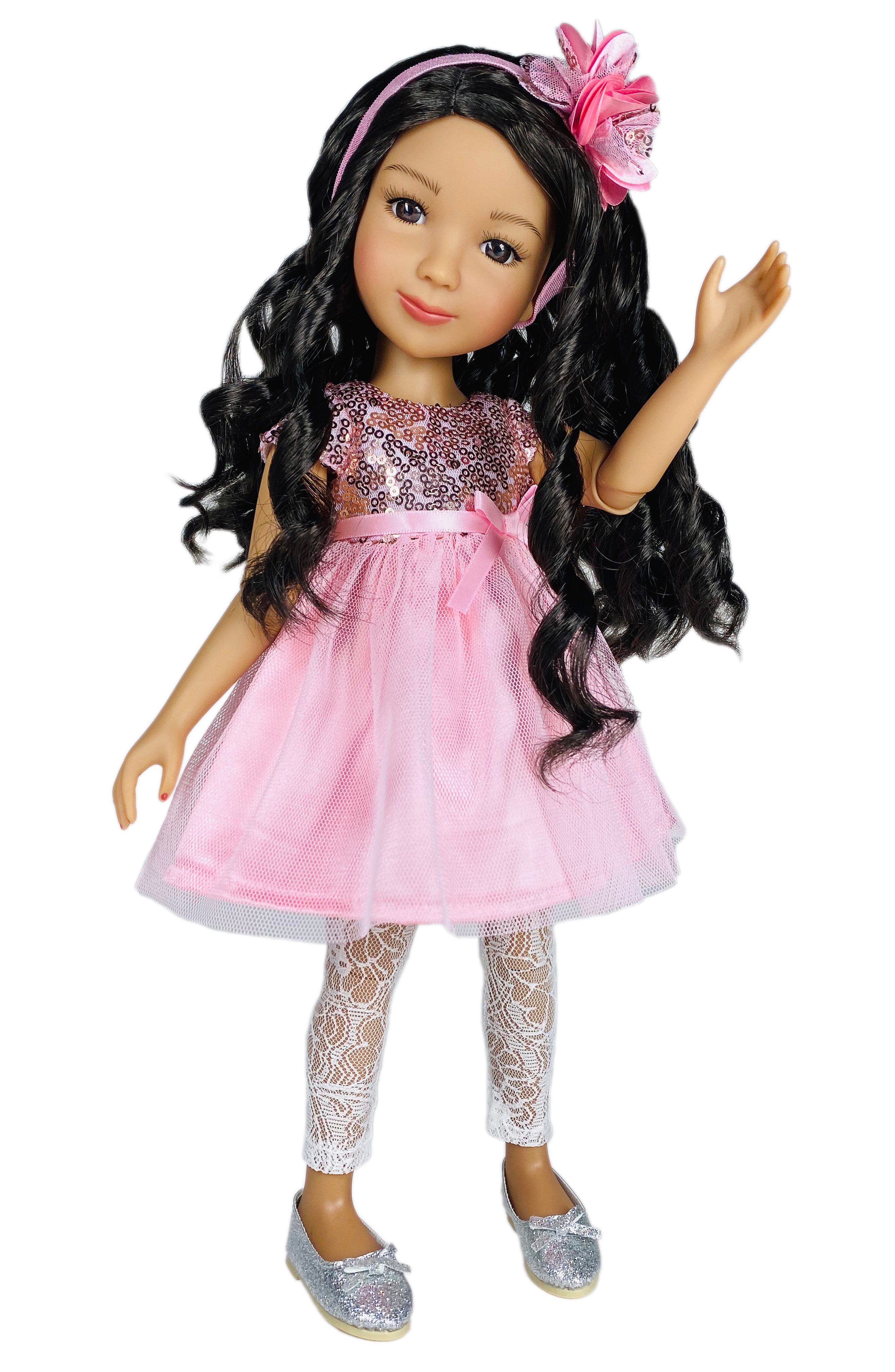 11.5 inch African American Doll Long Hair   B134 