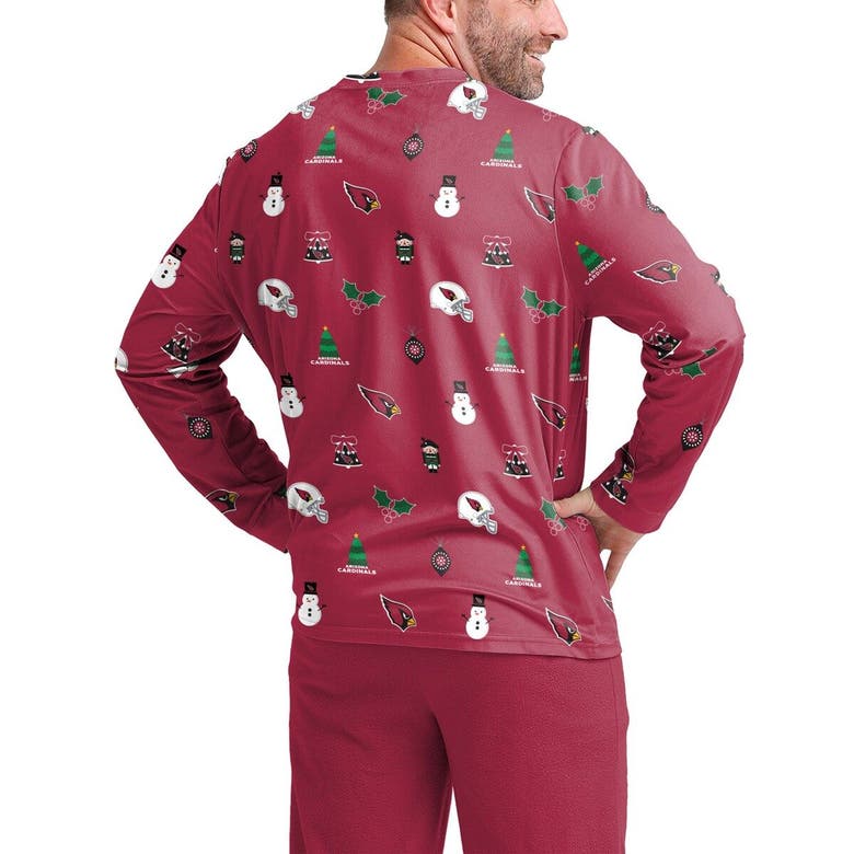 Men's FOCO Cardinal Arizona Cardinals Team Logo Ugly Pajama Set