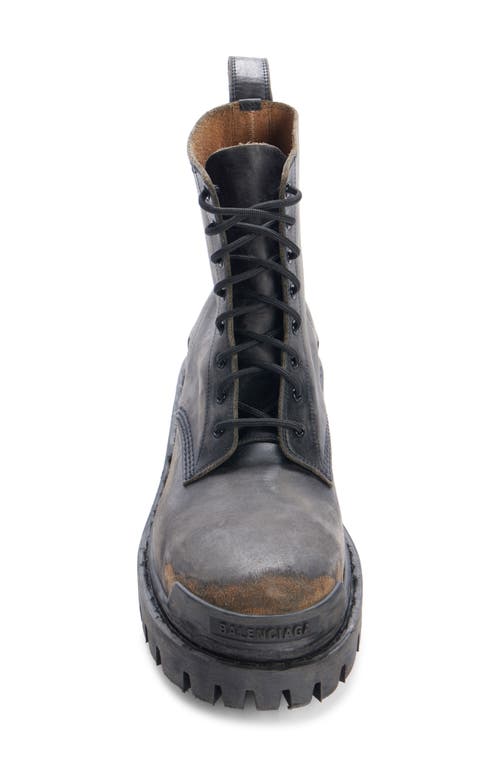 Balenciaga Leather Boot In 1020 Black/brown
