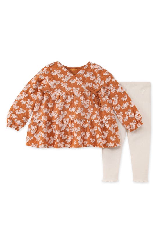 Burt's Bees Baby Babies' Timeless Floral Tunic & Leggings 2-piece Set In Caramel