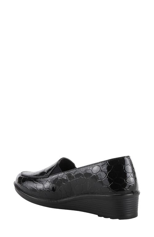 Flexus By Spring Step Biddey Wedge Loafer In Black Croco